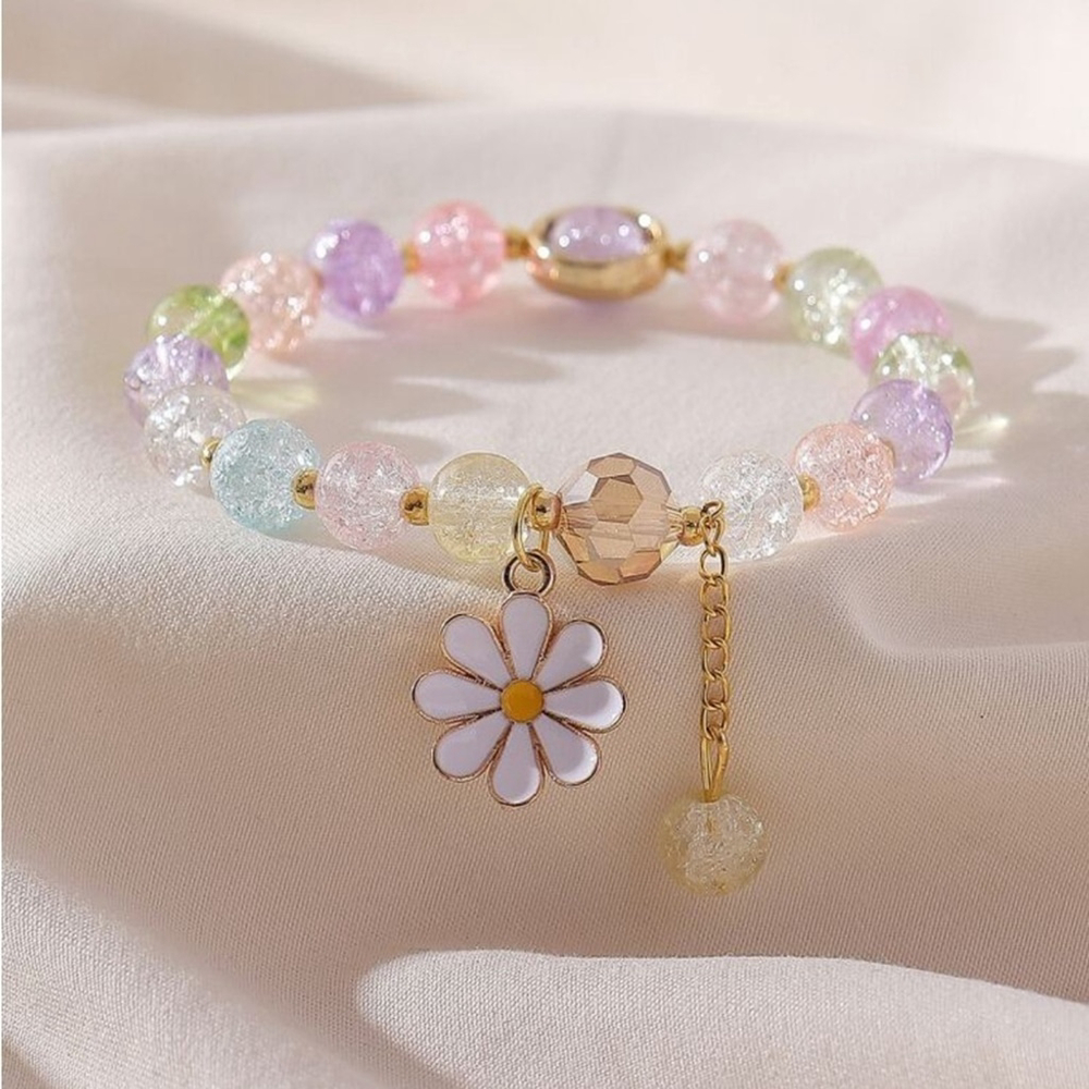 ⚠️Clearance Colorful Flower Charm Beaded Bracelet - Picture 1 of 5